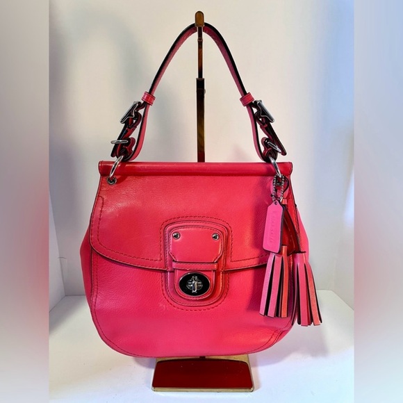 Coach Handbags - Coach Willis pink/coral leather convertible crossbody bag